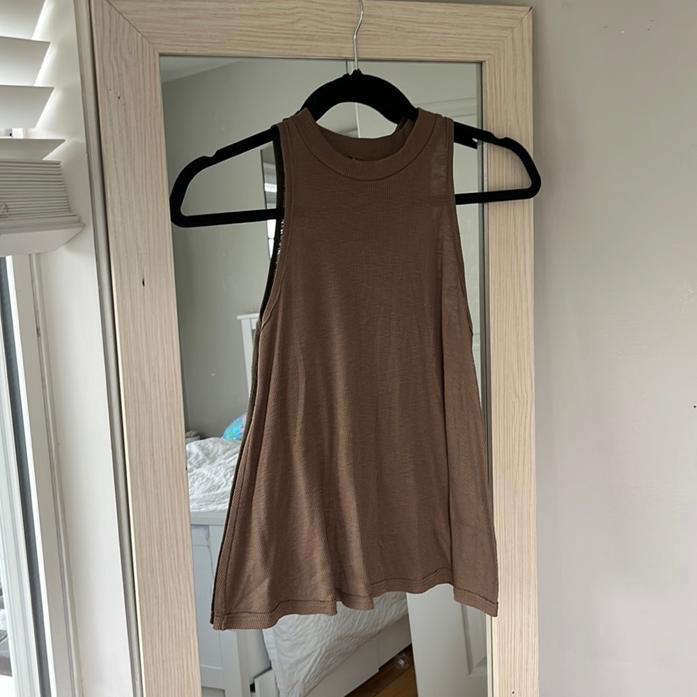 Olive lightweight Tunic vertical ribs